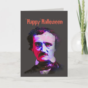 Carte Joyeux poème Halloween Edgar Allan Poe Raven