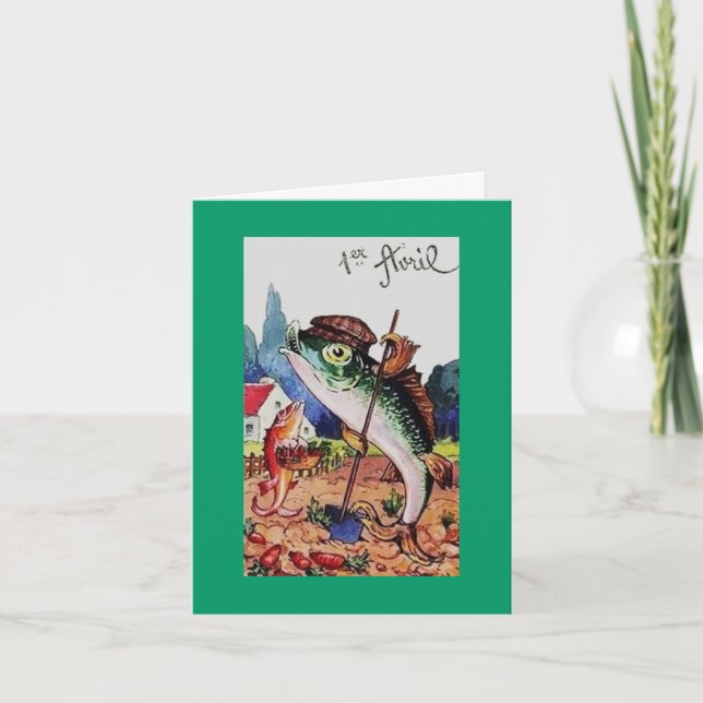 Carte Joyeux poisson d'avril Vintage (Devant)
