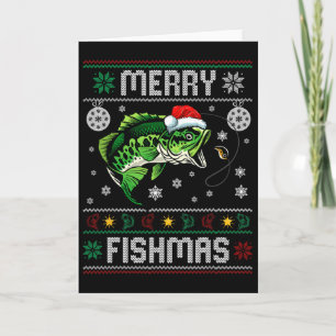 Carte Joyeux Poisson Noël Amusant Poisson Pêche Pêcheur