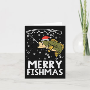 Carte Joyeux poisson pêche Noël papa hommes