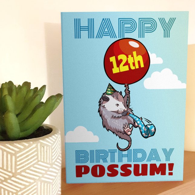 Carte Joyeux Possum d'anniversaire ! Ajouter votre âge O (Créateur téléchargé)