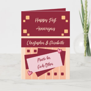 Carte Joyeux premier anniversaire ajouter des noms corai