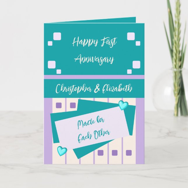 Carte Joyeux premier anniversaire ajouter des noms turqu (Devant)