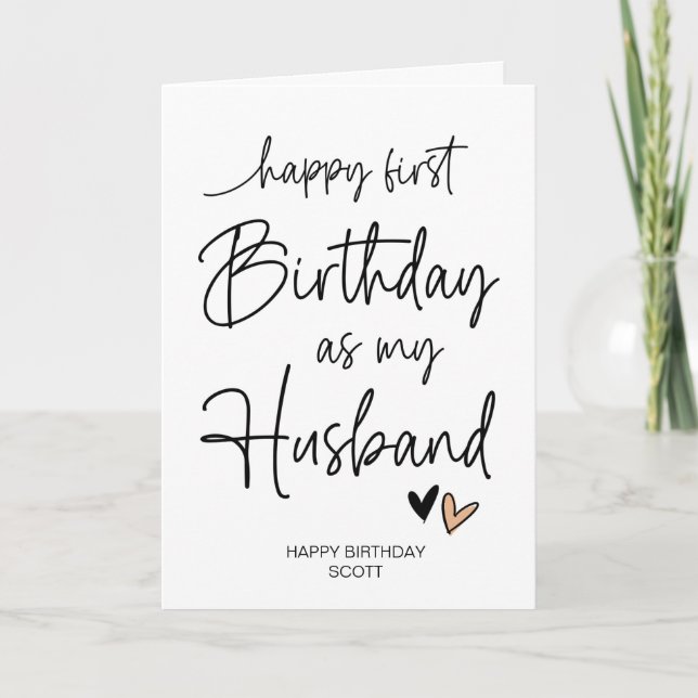Carte Joyeux Premier Anniversaire Comme Mon Mari Don De  (Devant)