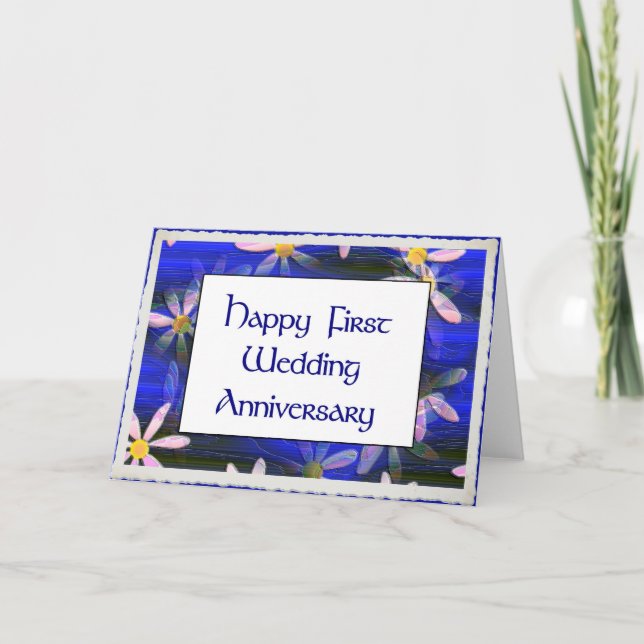 Carte Joyeux premier anniversaire de mariage (Devant)