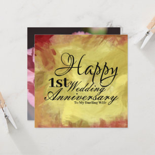 Carte Joyeux premier anniversaire de Mariage à ma femme
