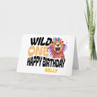 Carte Joyeux Premier Anniversaire Safari Thème 1ère Fête