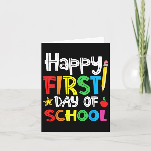 Carte Joyeux Premier Jour De L'École Bienvenue À L'École (Devant)