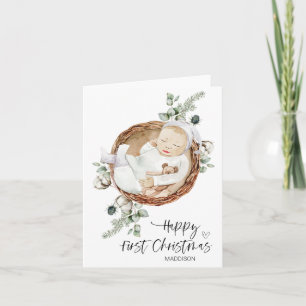 Carte Joyeux premier Noël Fils de bébé de maman