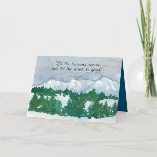 Carte Joyeux Psaumes du Nouvel An 96:11 Montagnes neigeu