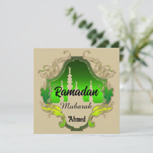 Carte Joyeux Ramadan Moubarak Kareem personnalisé 2024