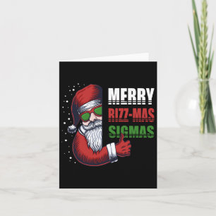 Carte Joyeux Rizz Noël Sigmas Drôle Gén- Alpha X-mas Pèr