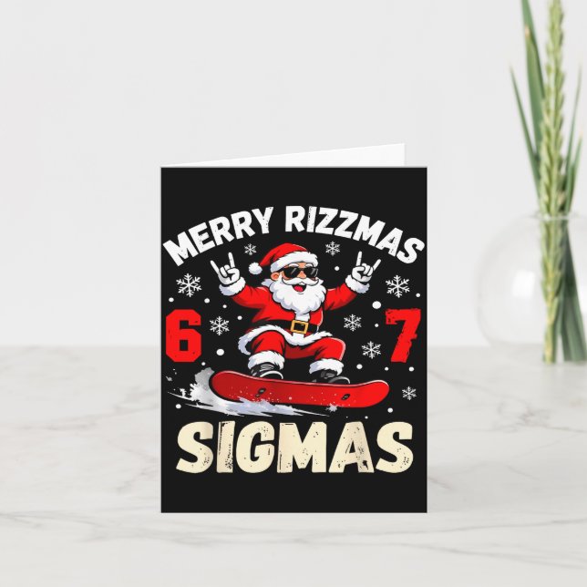 Carte Joyeux Rizzmas Sigmas Père Noël 67 Six Sept  (Devant)
