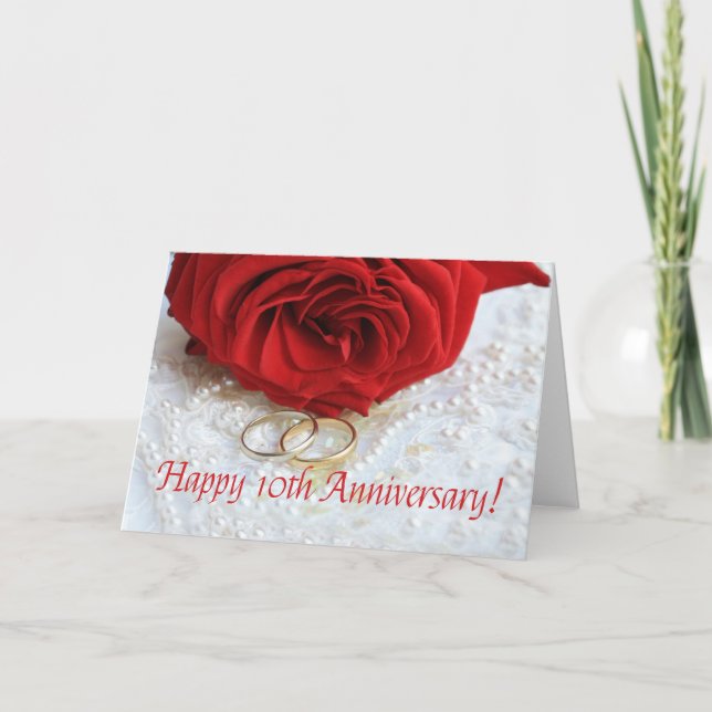 Carte Joyeux roses du 10e anniversaire (Devant)