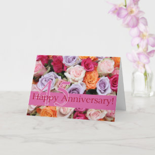 Carte Joyeux roses du 45e anniversaire