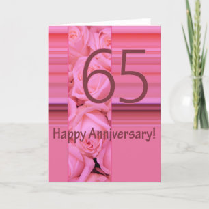 Carte Joyeux roses du 65e anniversaire
