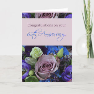 Carte Joyeux roses du 65e anniversaire