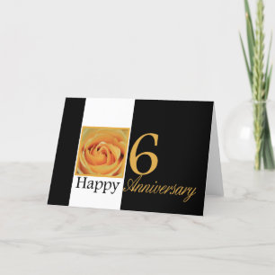 Carte Joyeux roses du 6e anniversaire