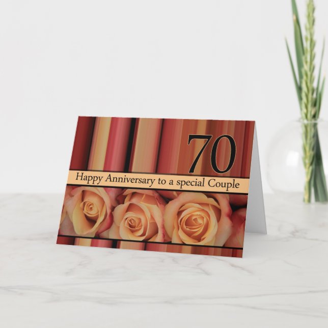 Carte Joyeux roses du 70e anniversaire (Devant)