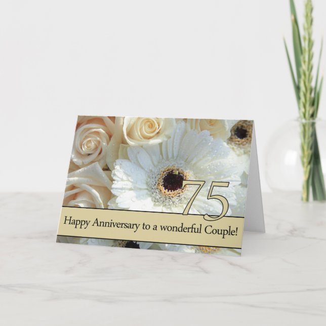 Carte Joyeux roses du 75e anniversaire (Devant)