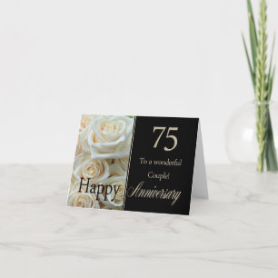 Carte Joyeux roses du 75e anniversaire