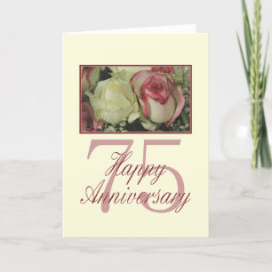 Carte Joyeux roses du 75e anniversaire