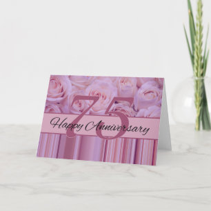 Carte Joyeux roses du 75e anniversaire