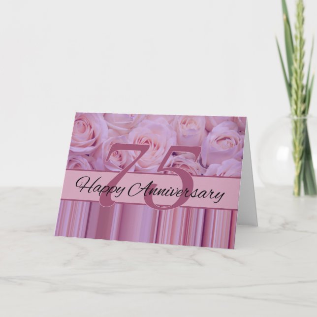 Carte Joyeux roses du 75e anniversaire (Devant)