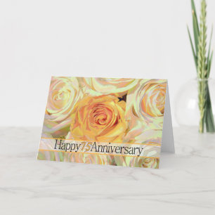 Carte Joyeux roses du 75e anniversaire