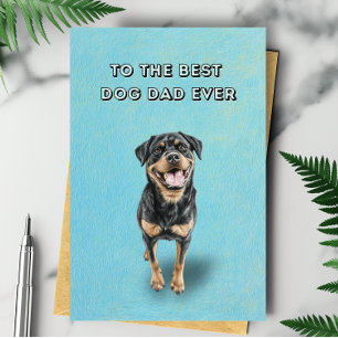 Carte Joyeux Rottweiler meilleur chien père jamais Fête 