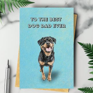 Carte Joyeux Rottweiler meilleur chien père jamais Fête 