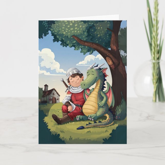 Carte Joyeux Saint George's Day Saint George et le Drago (Devant)
