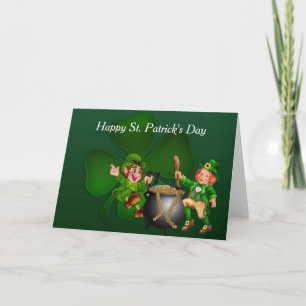 Carte Joyeux Saint Patrick's Day Leprechaun