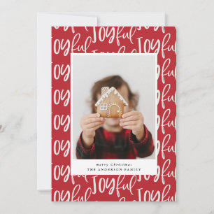 Carte joyeux script photo plaid élégant coloré