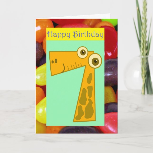Carte Joyeux septième anniversaire 7e anniversaire à sep (Devant)