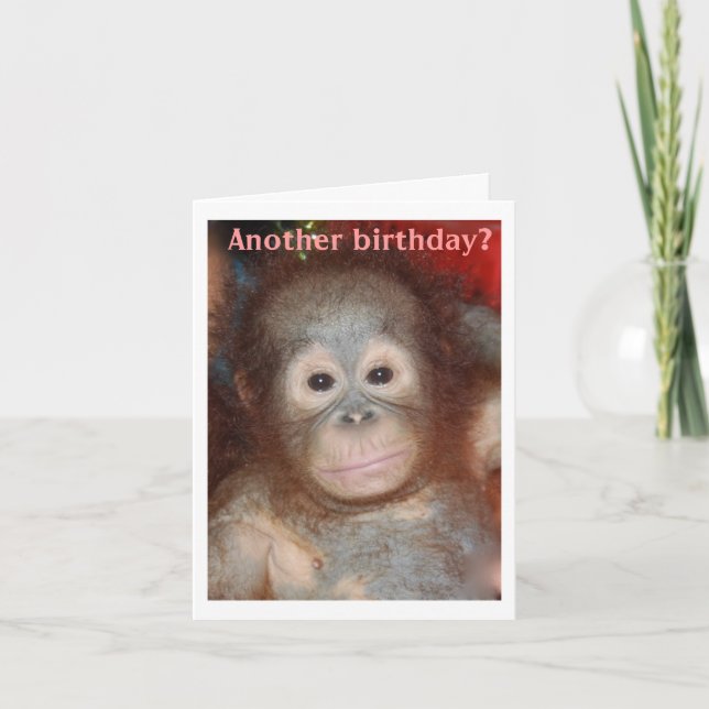 Carte Joyeux singe d'anniversaire autour (Devant)