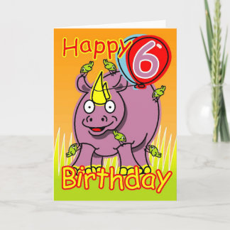 Carte Joyeux sixième anniversaire