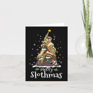 Carte Joyeux Slothmas joli Noël Sloth Santa Hat Noël