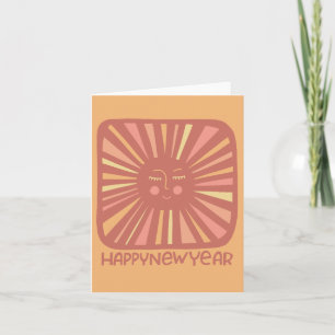 Carte Joyeux soleil brillant HEUREUX NEW YEAR Personnali