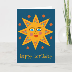 Carte Joyeux soleil HEUREUX ANNIVERSAIRE PERSONNALISÉ Bo