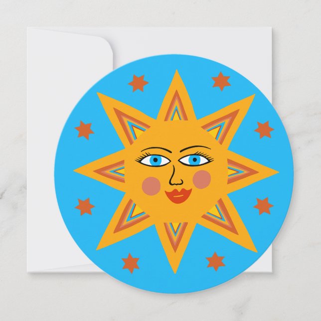 Carte Joyeux Soleil Souriant Visage joyeux (Devant)