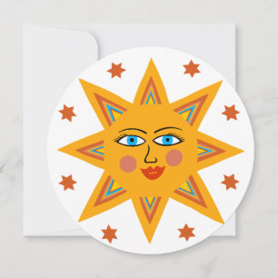 Carte Joyeux Soleil Souriant Visage joyeux