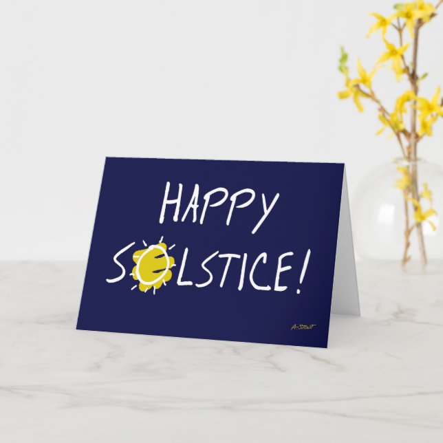 Carte Joyeux Solstice d'Hiver ! - (Fleur jaune)