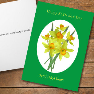 Carte Joyeux St David's Day Jonquilles galloises