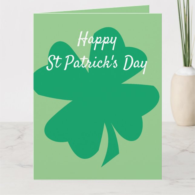 Carte Joyeux St Patrick's Day Feuille de Trèfle Coutume  (Devant)