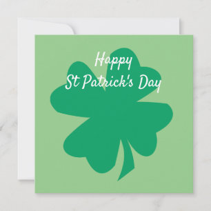 Carte Joyeux St Patrick's Day Shamrock irlandais feuille