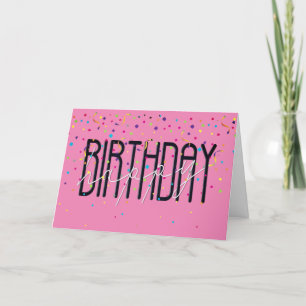 Carte Joyeux texte d'anniversaire avec Confetti