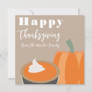 Carte Joyeux Thanksgiving Citrouille et Tarte à la Citro