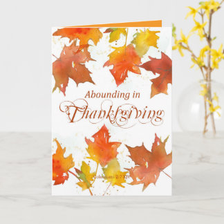 Carte Joyeux Thanksgiving Écriture Colossiens Feuille d'