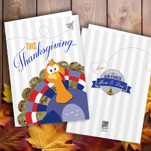 Carte Joyeux Thanksgiving militaire Dinde camouflage Air